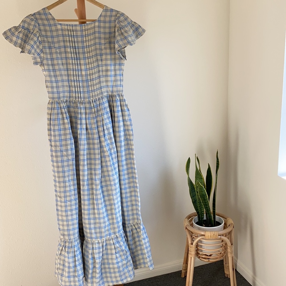 Doen - Marfa dress - blue Meadowlark plaid - size XS - BNWT - Picture 3 of 8